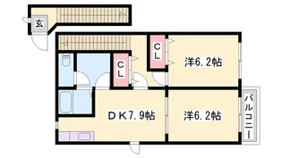 メゾン幸船【203号室】の間取り