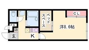 1Kの間取り画像