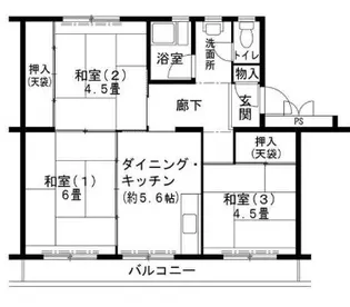 ビレッジハウス志染【13-202号室】の間取り
