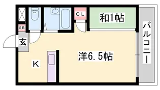 クラージュ保城【405号室】の間取り