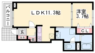 ラペッシェN【1階】の間取り