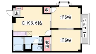 エスポワール御立B【1階】の間取り