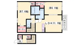 ラフィーネ横尾【2階】の間取り