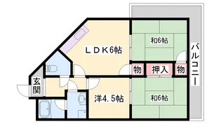 土山ヤングコーポ【212号室】の間取り