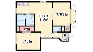 La.プラティーヌ【1階】の間取り