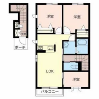 セントリビエ下滝野B【201号室】の間取り
