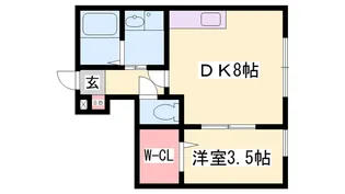 コンフォート大谷【A102号室】の間取り