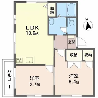 ヴィライーグレット【2階】の間取り