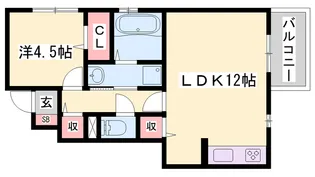 プランドール田寺東【1階】の間取り