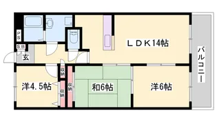 ハーモニー三幸【302号室】の間取り