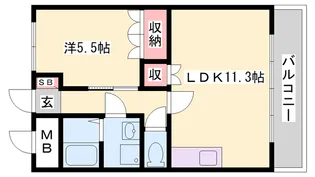 ビラージュ新野辺【201号室】の間取り
