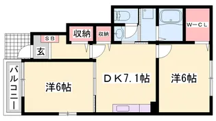 リヴァ—サイドレジデンスA【1階】の間取り