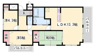 ビューティフルライフ【7階】の間取り