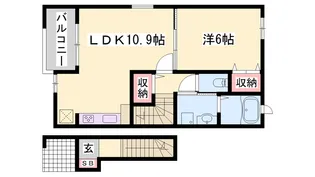 モンシェリー御立B【2階】の間取り
