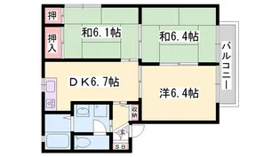 ディアス鵤【A201号室】の間取り