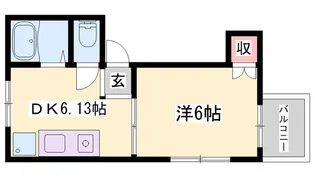 ナイスワン広畑【206号室】の間取り