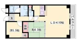 ヌーベ・ゆらの【2階】の間取り