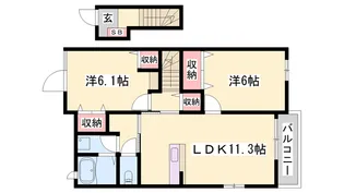 アベニール・フルール【2階】の間取り