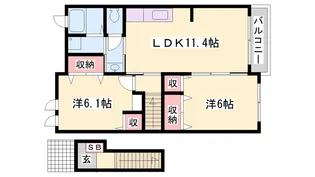 ラフレシールあぼしC【2階】の間取り