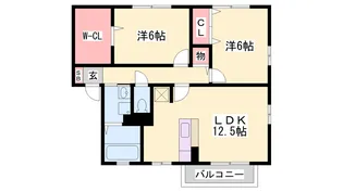 エヴァーコート段町A【2階】の間取り