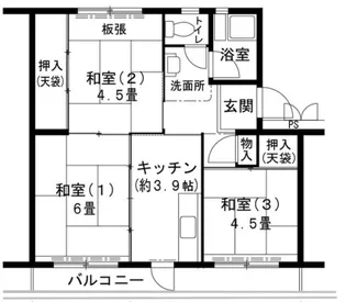 ビレッジハウス志染【16-104号室】の間取り