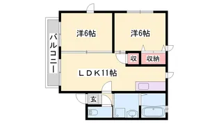 絵領ガーデン【201号室】の間取り