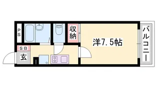 レオパレスエスエス【208号室】の間取り