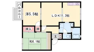 2LDKの間取り画像