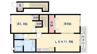 サニーアップヒルA【201号室】の間取り