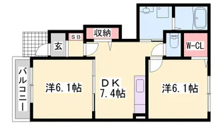 グランツメゾンⅡ【1階】の間取り