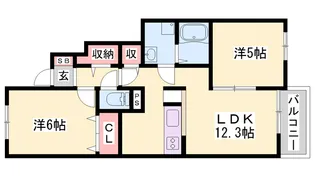 アバンツァート東浜【1階】の間取り