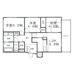 ハッピーコート御立【B402号室】の間取り
