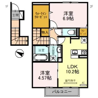 パークハイム七番館【2階】の間取り