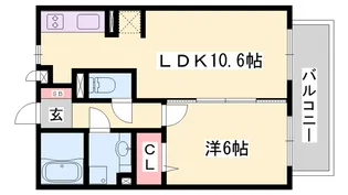 メゾンドコンフォート【106号室】の間取り