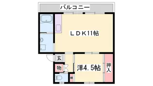 ビレッジハウス柏原【2-302号室】の間取り