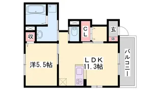 サンコート北在家【1階】の間取り