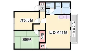 サンハイム下手野【2階】の間取り