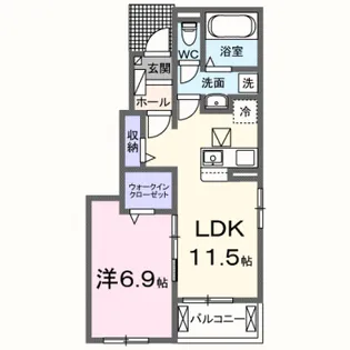 プリマヴェーラA【1階】の間取り