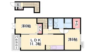 ステラテレーノ【201号室】の間取り