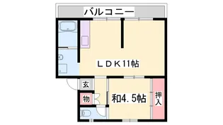 ビレッジハウス滝野【1-307号室】の間取り