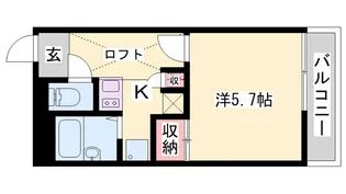 レオパレス中浜【202号室】の間取り