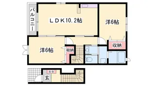 フラットワンA【2階】の間取り