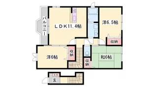 さわやか弐番館【2階】の間取り