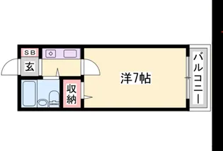 シエスタ姫路【202号室】の間取り