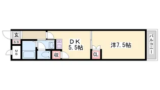 メゾンソレイユ【4階】の間取り