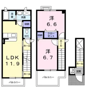 ブライト・ヴィラ【2階】の間取り