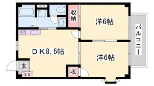 グランディヴィラ【201号室】の間取り