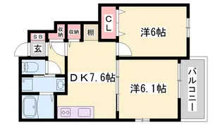 ソレイユラ・メゾン【1階】の間取り