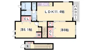 ジークフリーデンⅡ【2階】の間取り
