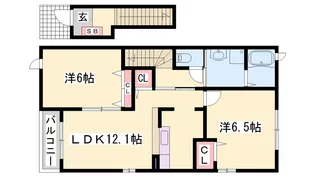 マリンスカイC【2階】の間取り